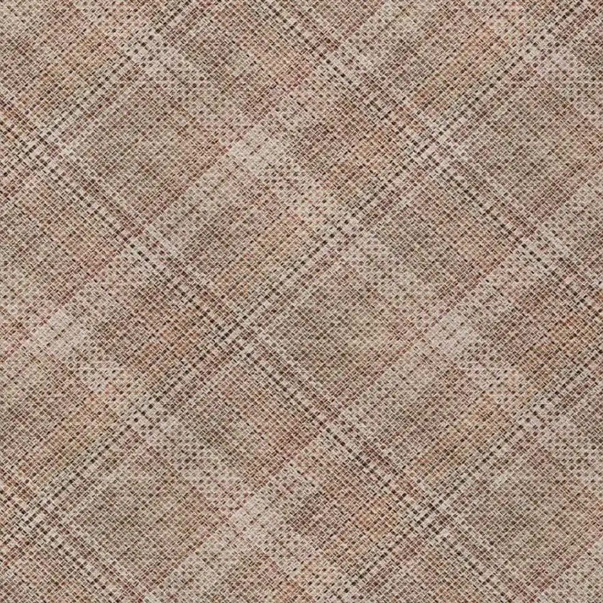 Orange And Beige Plaid Washable Indoor Outdoor Area Rug Photo 5