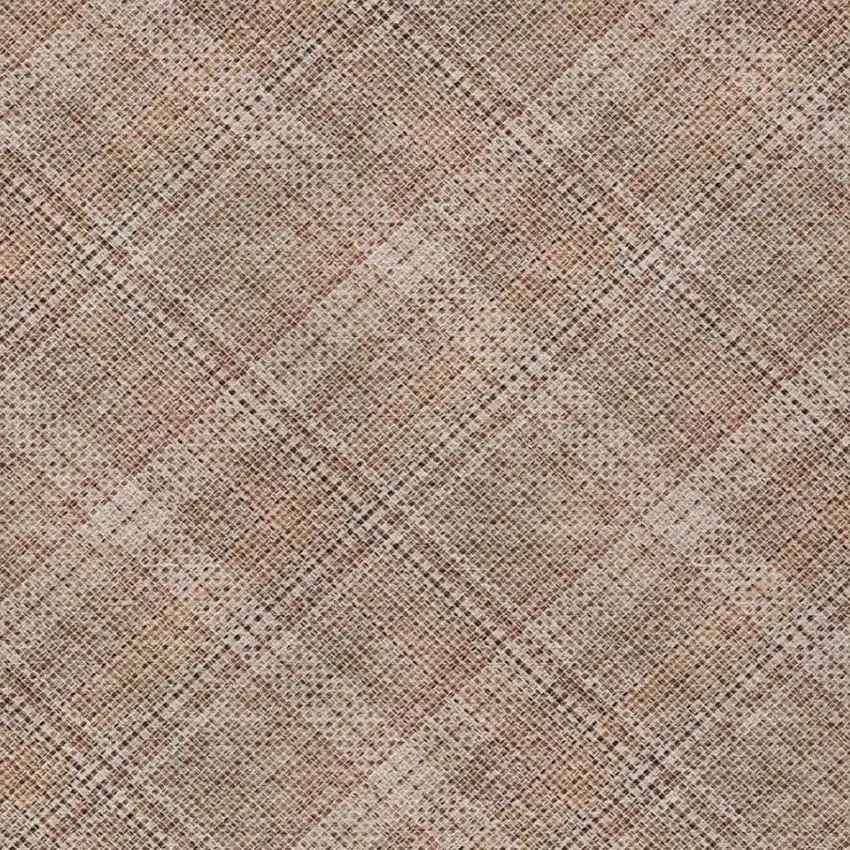 Orange And Beige Plaid Washable Indoor Outdoor Area Rug Photo 4