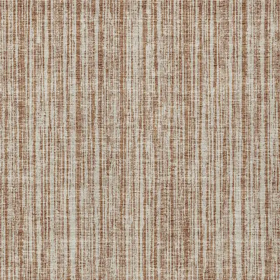 Orange And Beige Striped Washable Indoor Outdoor Area Rug Photo 5