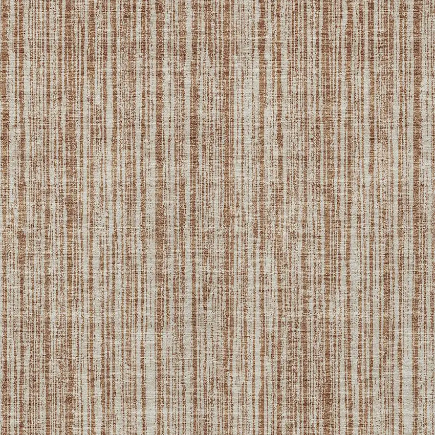 Orange And Beige Striped Washable Indoor Outdoor Area Rug Photo 4
