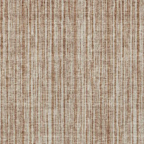 Orange And Beige Striped Washable Indoor Outdoor Area Rug Photo 4