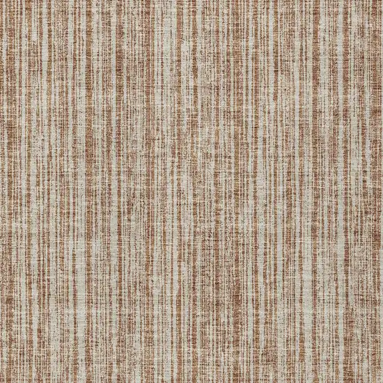 Orange And Beige Striped Washable Indoor Outdoor Area Rug Photo 4