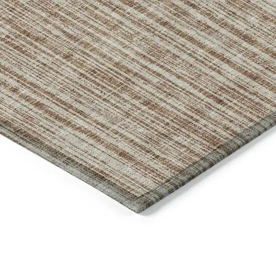 Orange And Beige Striped Washable Indoor Outdoor Area Rug Photo 3