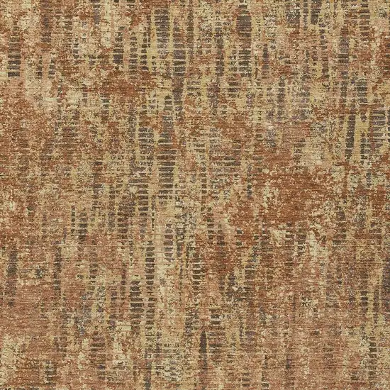 Orange And Brown Abstract Washable Indoor Outdoor Area Rug Photo 3