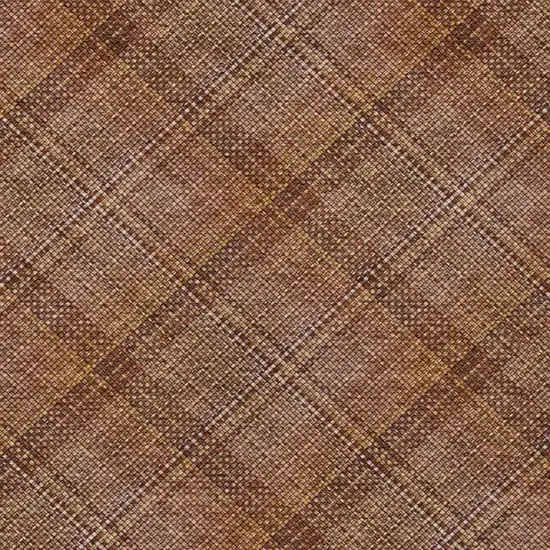 Orange And Brown Plaid Washable Indoor Outdoor Area Rug Photo 2