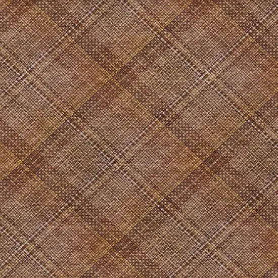 Orange And Brown Plaid Washable Indoor Outdoor Area Rug Photo 5
