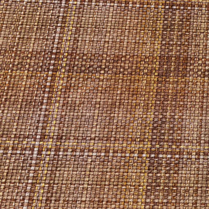 Orange And Brown Plaid Washable Indoor Outdoor Area Rug Photo 6