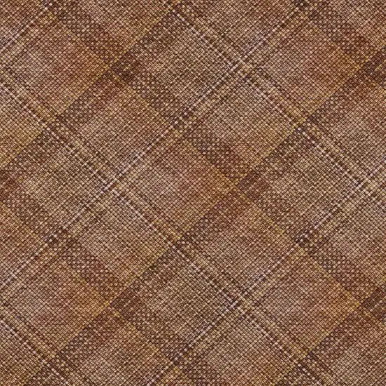 Orange And Brown Plaid Washable Indoor Outdoor Area Rug Photo 2