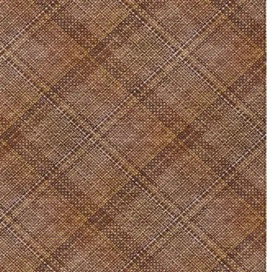 Orange And Brown Plaid Washable Indoor Outdoor Area Rug Photo 9