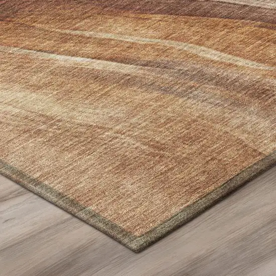 Orange And Burgundy Abstract Washable Indoor Outdoor Area Rug Photo 7
