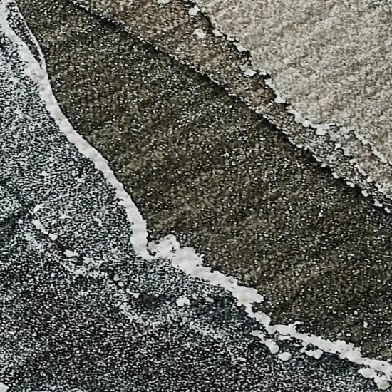 Orange And Charcoal Abstract Washable Area Rug With UV Protection Photo 5