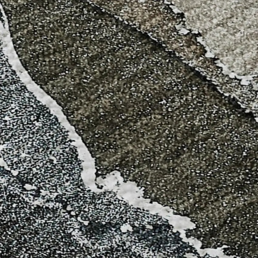 Orange And Charcoal Abstract Washable Area Rug With UV Protection Photo 4