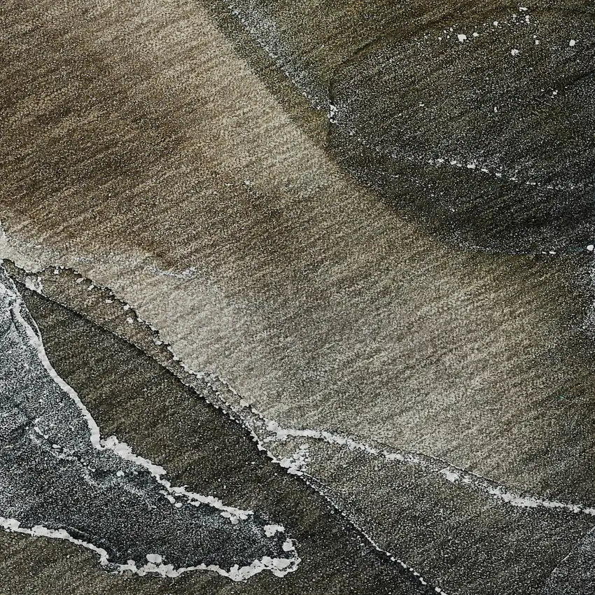 Orange And Charcoal Abstract Washable Area Rug With UV Protection Photo 3