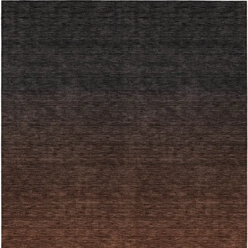 Orange And Charcoal Abstract Washable Indoor Outdoor Area Rug Photo 7