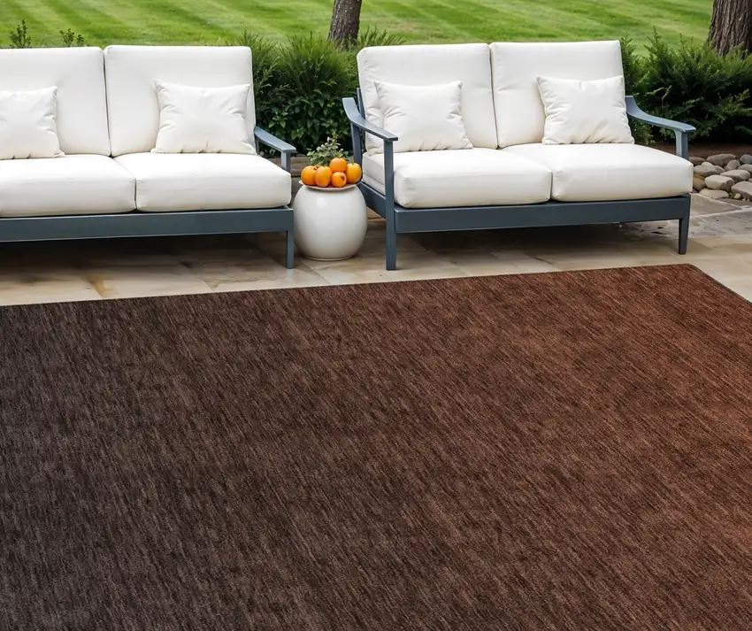 Orange And Charcoal Abstract Washable Indoor Outdoor Area Rug Photo 1