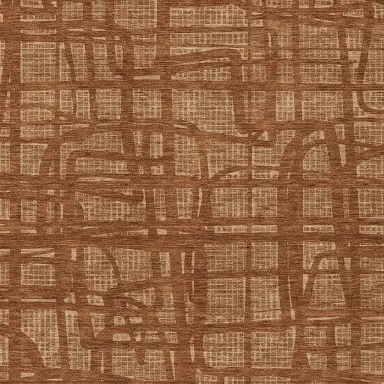 Orange And Copper Abstract Washable Indoor Outdoor Area Rug Photo 3