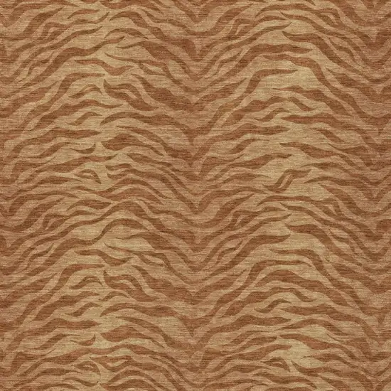 Orange And Copper Animal Print Washable Indoor Outdoor Area Rug Photo 3