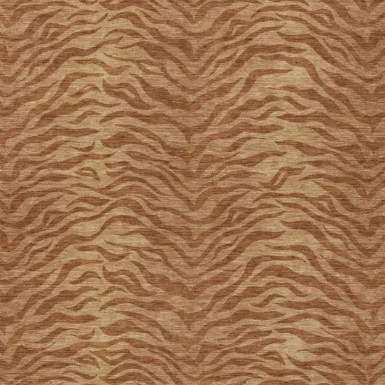 Orange And Copper Animal Print Washable Indoor Outdoor Area Rug Photo 3