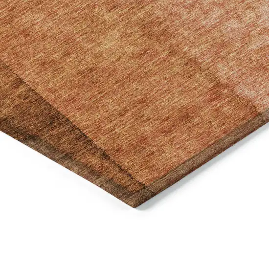 Orange And Copper Ombre Washable Indoor Outdoor Area Rug Photo 4