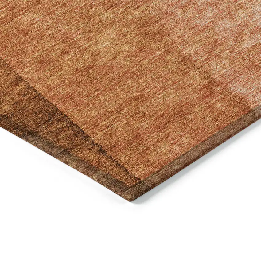 Orange And Copper Ombre Washable Indoor Outdoor Area Rug Photo 4