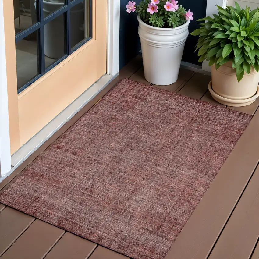 Orange And Copper Southwestern Washable Indoor Outdoor Area Rug Photo 1