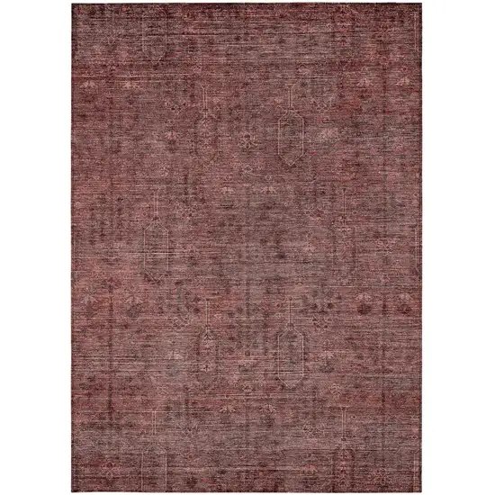 Orange And Copper Southwestern Washable Indoor Outdoor Area Rug Photo 6