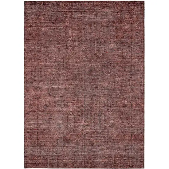 Orange And Copper Southwestern Washable Indoor Outdoor Area Rug Photo 6