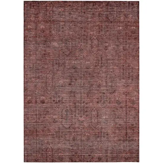 Orange And Copper Southwestern Washable Indoor Outdoor Area Rug Photo 2