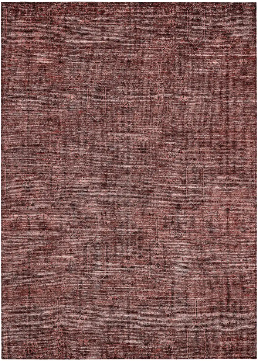 Orange And Copper Southwestern Washable Indoor Outdoor Area Rug Photo 2