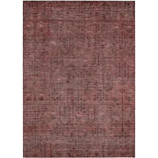Orange And Copper Southwestern Washable Indoor Outdoor Area Rug Photo 2