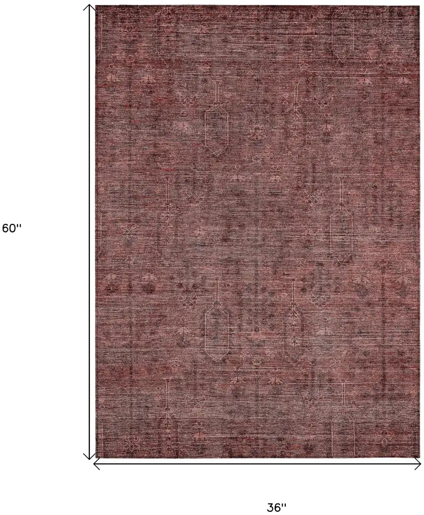 Orange And Copper Southwestern Washable Indoor Outdoor Area Rug Photo 7