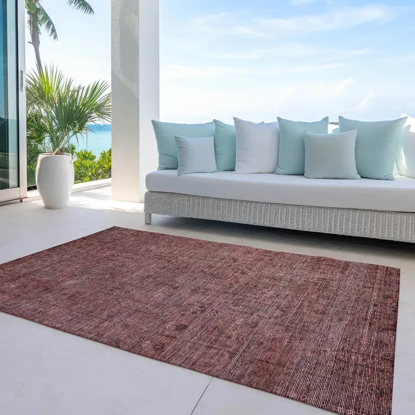 Orange And Copper Southwestern Washable Indoor Outdoor Area Rug Photo 8