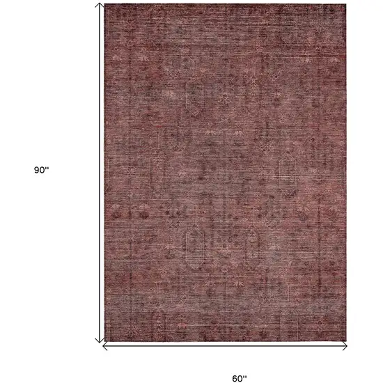 Orange And Copper Southwestern Washable Indoor Outdoor Area Rug Photo 3
