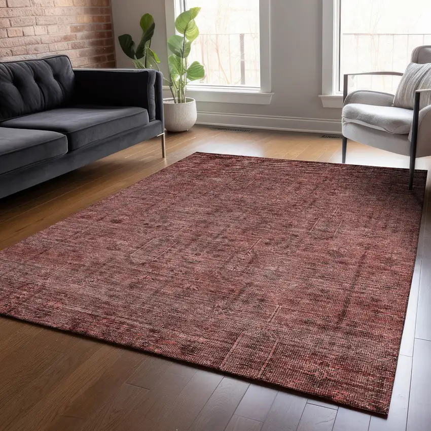 Orange And Copper Southwestern Washable Indoor Outdoor Area Rug Photo 9