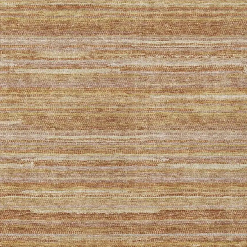 Orange And Copper Striped Washable Indoor Outdoor Area Rug Photo 3