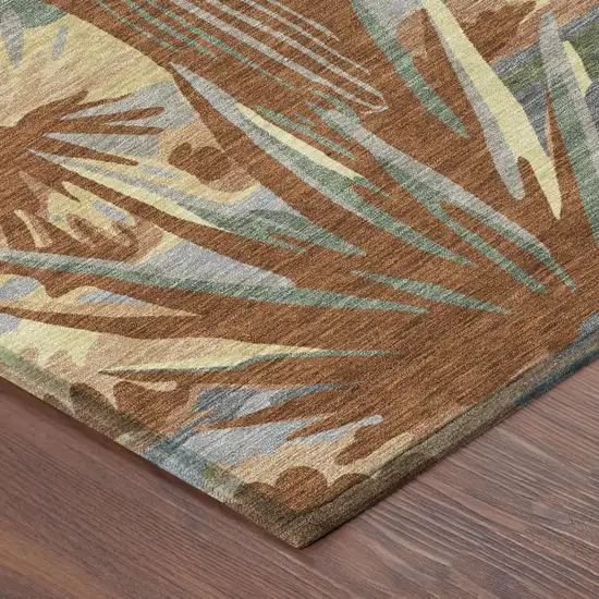 Orange And Copper Trees Washable Indoor Outdoor Area Rug Photo 5