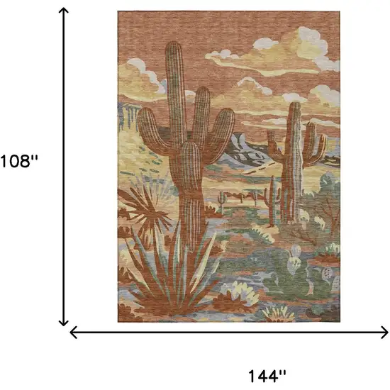 Orange And Copper Trees Washable Indoor Outdoor Area Rug Photo 7