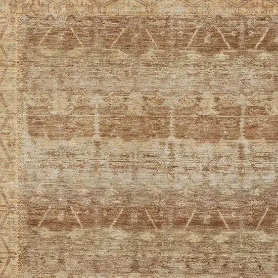 Orange And Copper Tribal Washable Indoor Outdoor Area Rug Photo 3