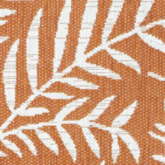 Orange And Cream Floral Indoor Outdoor Area Rug Photo 2