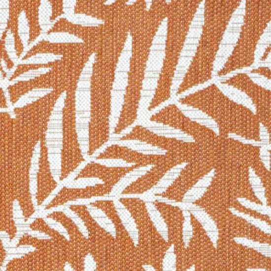 Orange And Cream Floral Indoor Outdoor Area Rug Photo 3