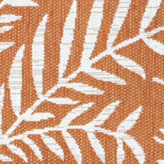 Orange And Cream Floral Indoor Outdoor Area Rug Photo 2