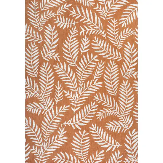 Orange And Cream Floral Indoor Outdoor Area Rug Photo 3
