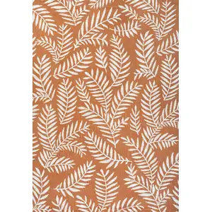 Photo of Orange And Cream Floral Indoor Outdoor Area Rug