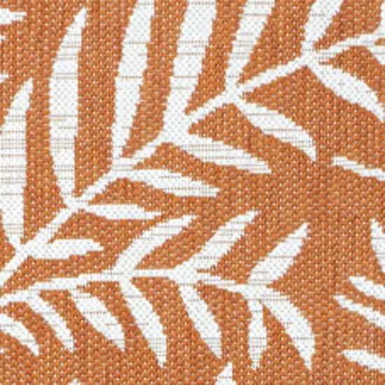 Orange And Cream Floral Indoor Outdoor Area Rug Photo 2