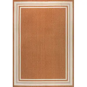 Photo of Orange And Cream Indoor Outdoor Area Rug