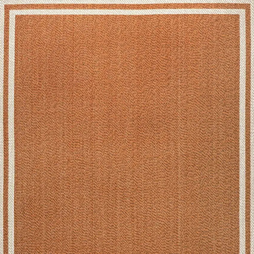 Orange And Cream Indoor Outdoor Area Rug Photo 3