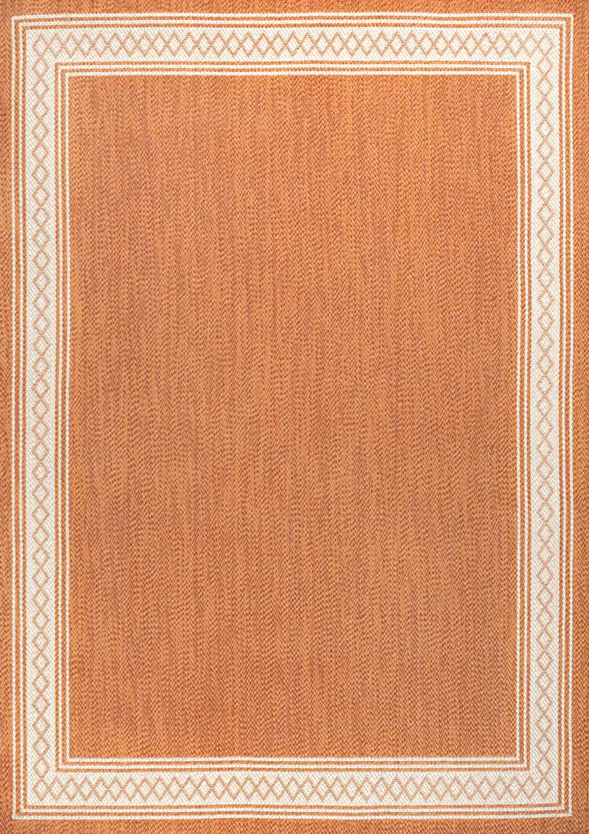 Orange And Cream Indoor Outdoor Area Rug Photo 3