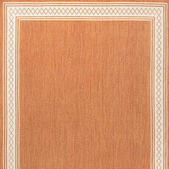 Orange And Cream Indoor Outdoor Area Rug Photo 2
