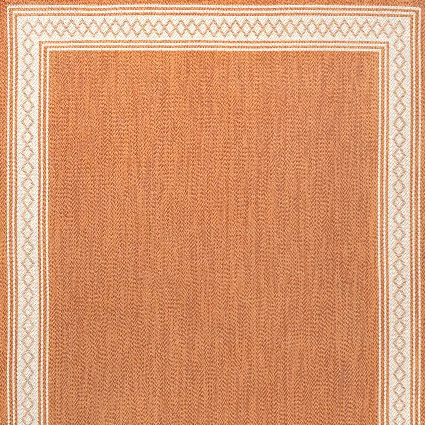 Orange And Cream Indoor Outdoor Area Rug Photo 2