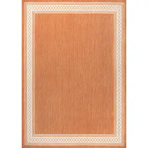 Photo of Orange And Cream Indoor Outdoor Area Rug
